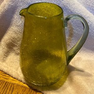 Vintage crackle glass pitcher